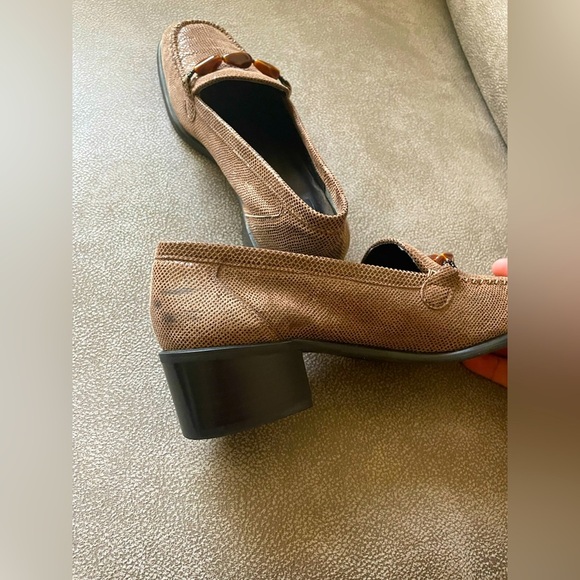 Stuart Weitzman Lizard Print Loafers Bead Spain - Picture 2 of 7